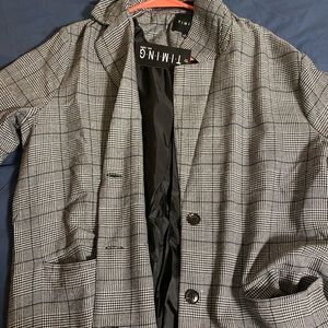Plaid Long Blazer